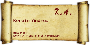 Korein Andrea névjegykártya