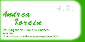andrea korein business card
